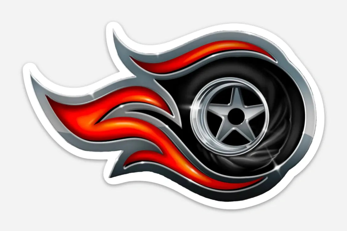 Fireball Wheel Die Cut Sticker